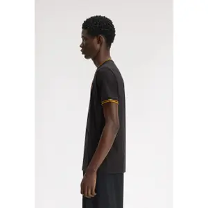 Contrast Trim Double Stripe T-Shirt Fred Perry image-3