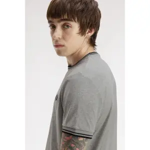 Contrast Trim Double Stripe T-Shirt Fred Perry image-6