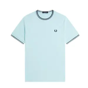 Contrast Trim Double Stripe T-Shirt Fred Perry