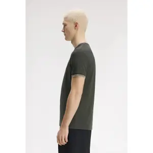 Contrast Trim Double Stripe T-Shirt Fred Perry image-3