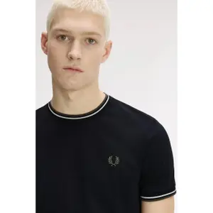 Contrast Trim Double Stripe T-Shirt Fred Perry image-5