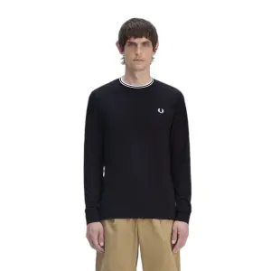 Μπλούζα μακρυμάνικη με διπλή ρίγα Fred Perry image-0