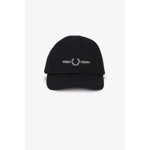 Boné de basebol em sarja Fred Perry Graphic Branded image-2