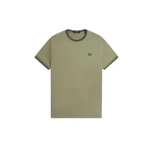 fpm1588-y64-t-shirt-a-double-lisere-fred-perry-olivmnt-ngtgreen