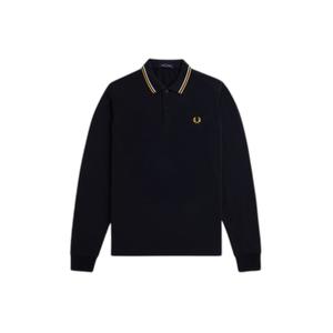 fpm3636-w53-polo-med-lang-arm-och-dubbla-smycken-fred-perry-w53-navy-ecru-honeycomb