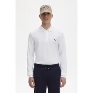 Einfarbiges Poloshirt mit langen Ärmeln Fred Perry image-2