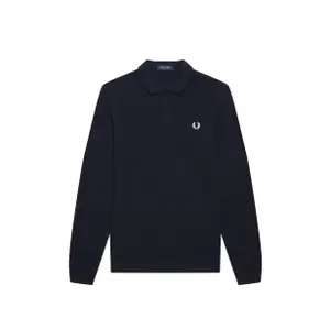 Einfarbiges Poloshirt mit langen Ärmeln Fred Perry