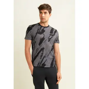 T-shirt με εκτύπωση και εφέ πινελιάς από βαμβάκι Freddy image-3