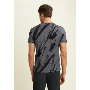 T-shirt με εκτύπωση και εφέ πινελιάς από βαμβάκι Freddy image-4