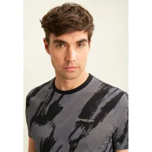 T-shirt με εκτύπωση και εφέ πινελιάς από βαμβάκι Freddy image-5