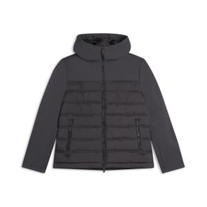 Dlouhá bunda s kapucí a hladkými panely Freddy