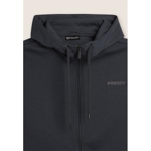 Zipped hooded tracksuit with ribbed edges Freddy image-2