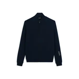 Zippowany sweter w paski z nadrukiem na rękawie Freddy image-0