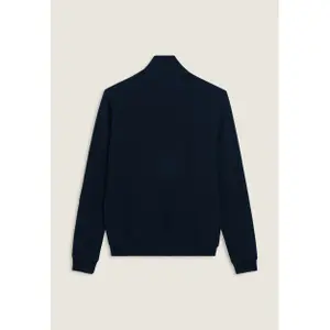 Zippowany sweter w paski z nadrukiem na rękawie Freddy image-1