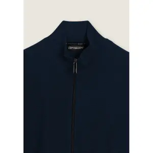 Zippowany sweter w paski z nadrukiem na rękawie Freddy image-2