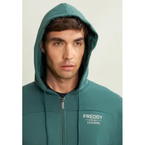 Sweatshirt com capuz efeito camuflado com painéis listrados Freddy image-5