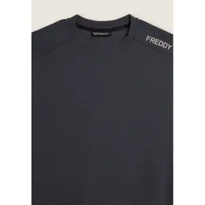 Gestreifter Rundhals-Sweatshirt mit bedrucktem Logo Freddy image-2