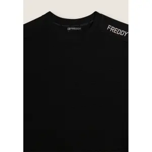 Gestreifter Rundhals-Sweatshirt mit bedrucktem Logo Freddy image-2