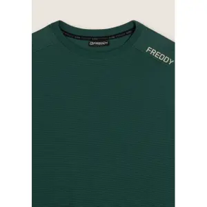 Gestreifter Rundhals-Sweatshirt mit bedrucktem Logo Freddy image-2