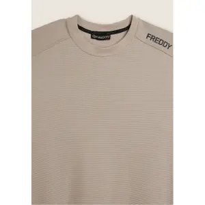 Gestreifter Rundhals-Sweatshirt mit bedrucktem Logo Freddy image-2