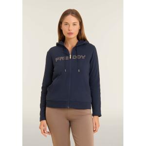 Sweatshirt com capuz zipado com faixa e logo para mulher Freddy image-3