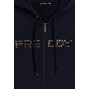 Sweatshirt com capuz zipado com faixa e logo para mulher Freddy image-6