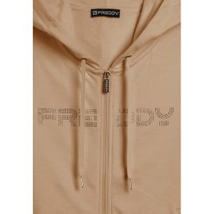 Sweatshirt com capuz zipado com faixa e logo para mulher Freddy image-2