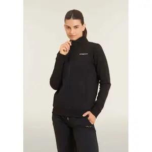 Dames hoodie met rits en hoge kraag met minimalistisch logo Freddy image-3