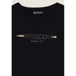 T-shirt con logo sulle spalle donna Freddy image-2
