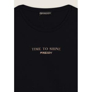 T-shirt com logo nos ombros mangas longas mulher Freddy image-2