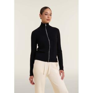 Fitted shirt collar sweater with zip for women Freddy image-3