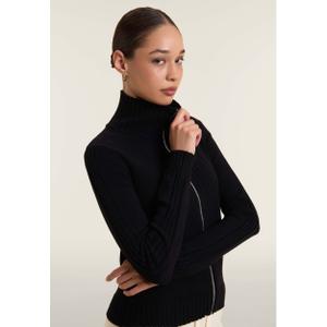 Fitted shirt collar sweater with zip for women Freddy image-5