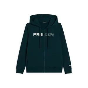 Damen Hoodie mit Reißverschluss und Perlen-Logo Freddy image-0