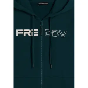 Damen Hoodie mit Reißverschluss und Perlen-Logo Freddy image-2