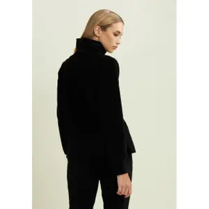 Gestreifter Chenille-Sweatshirt mit Stehkragen für Frauen Freddy image-4