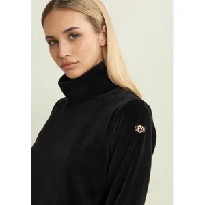 Gestreifter Chenille-Sweatshirt mit Stehkragen für Frauen Freddy image-5