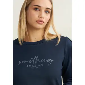 Rundhals-Sweatshirt aus Viskose mit Glitzer für Damen Freddy image-4