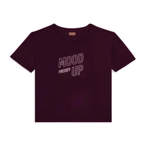 T-shirt με εκτύπωση γυναίκες με φαρδιά μανίκια Freddy Mood Up image-0