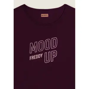 T-shirt με εκτύπωση γυναίκες με φαρδιά μανίκια Freddy Mood Up image-2