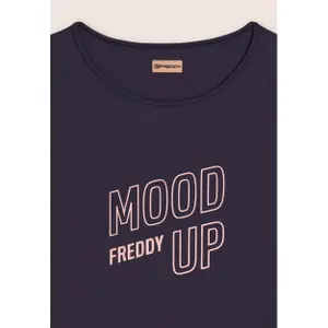 T-shirt με εκτύπωση γυναίκες με φαρδιά μανίκια Freddy Mood Up image-2