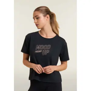 T-shirt με εκτύπωση γυναίκες με φαρδιά μανίκια Freddy Mood Up image-3