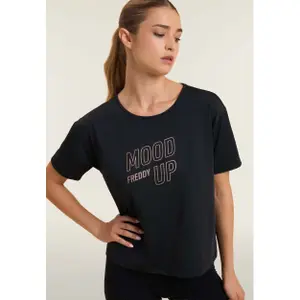 T-shirt με εκτύπωση γυναίκες με φαρδιά μανίκια Freddy Mood Up image-5