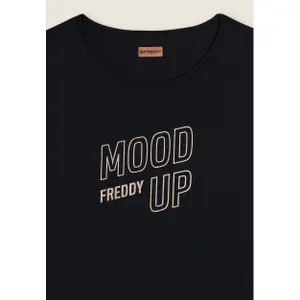 T-shirt με εκτύπωση γυναίκες με φαρδιά μανίκια Freddy Mood Up image-6