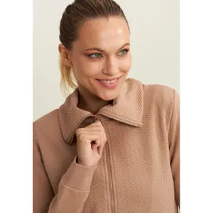 Damen Stehkragen Zip-Hoodie mit dekorativen Mikro-Zöpfen Freddy image-5