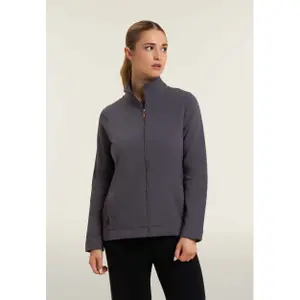 Damen Sweatshirt mit dekorativen Mikroflecht-Elementen und Reißverschluss Freddy image-3