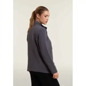 Damen Sweatshirt mit dekorativen Mikroflecht-Elementen und Reißverschluss Freddy image-4