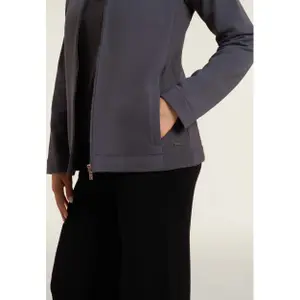 Damen Sweatshirt mit dekorativen Mikroflecht-Elementen und Reißverschluss Freddy image-5