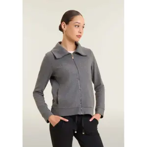 Damen Strick-Design Stehkragen Zip-Hoodie Freddy image-3