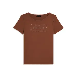 Τ-shirt με λογότυπο από παγιέτες για γυναίκες Freddy image-0