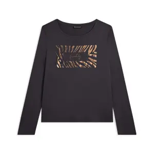 Langarm T-Shirt mit Pailletten-Logo für Damen Freddy image-0